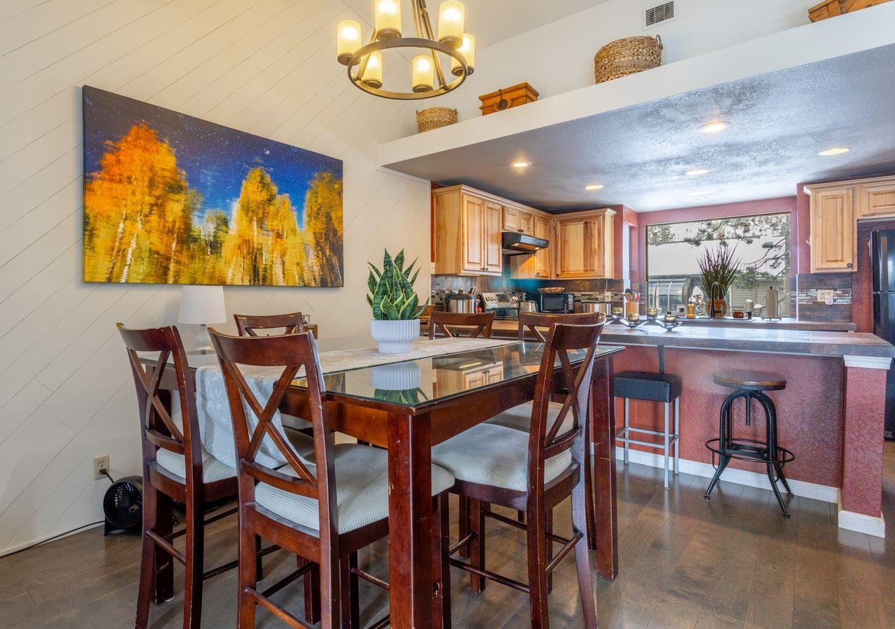 384 Joaquin Road, Unit 38 Mammoth Lakes, CA 93546 - Photo 13 of 30 a view of a dining room with furniture