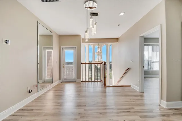 an aerial view of a house with a garden
