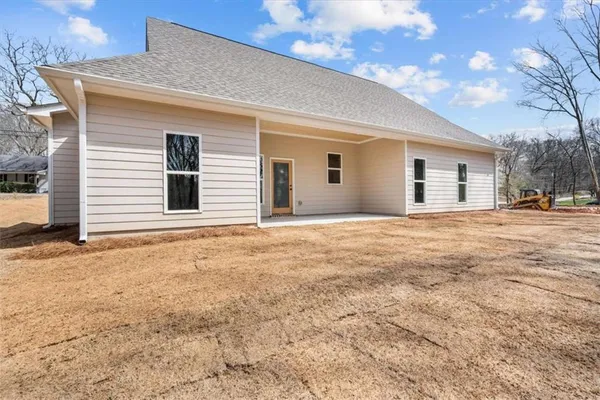 a view of road space with trees