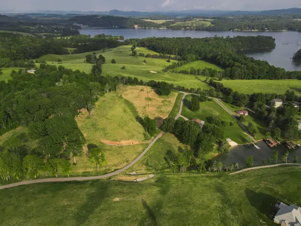 a view of a big yard with lots of green space