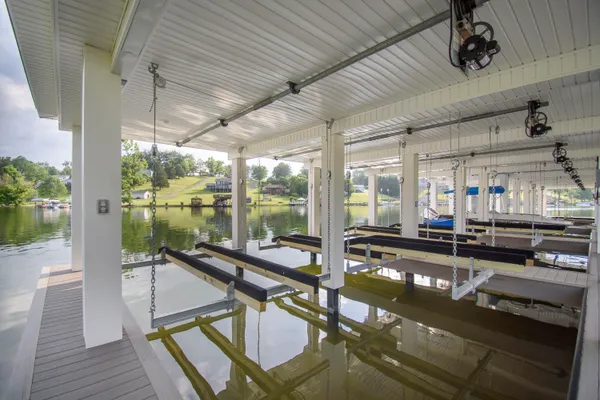 a building outdoor space with swimming pool