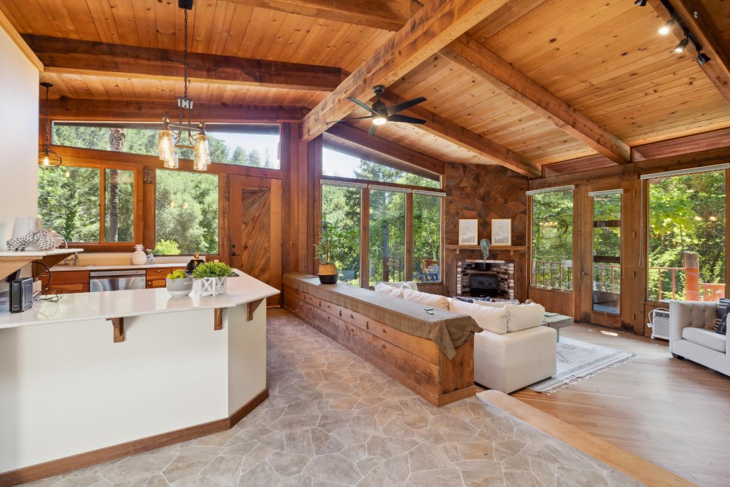10845 Vineland Road Ben Lomond, CA 95005 - Photo 20 of 77 a view of living room with furniture and large windows