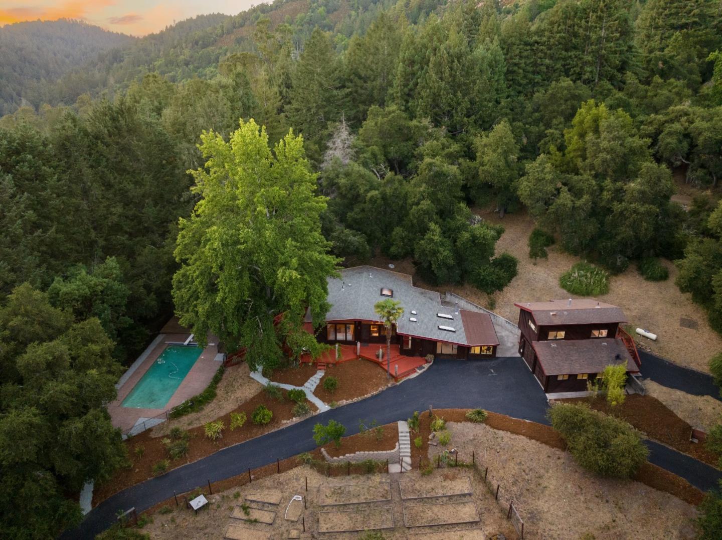 10845 Vineland Road Ben Lomond, CA 95005 - Photo 2 of 77 an aerial view of a house with a yard