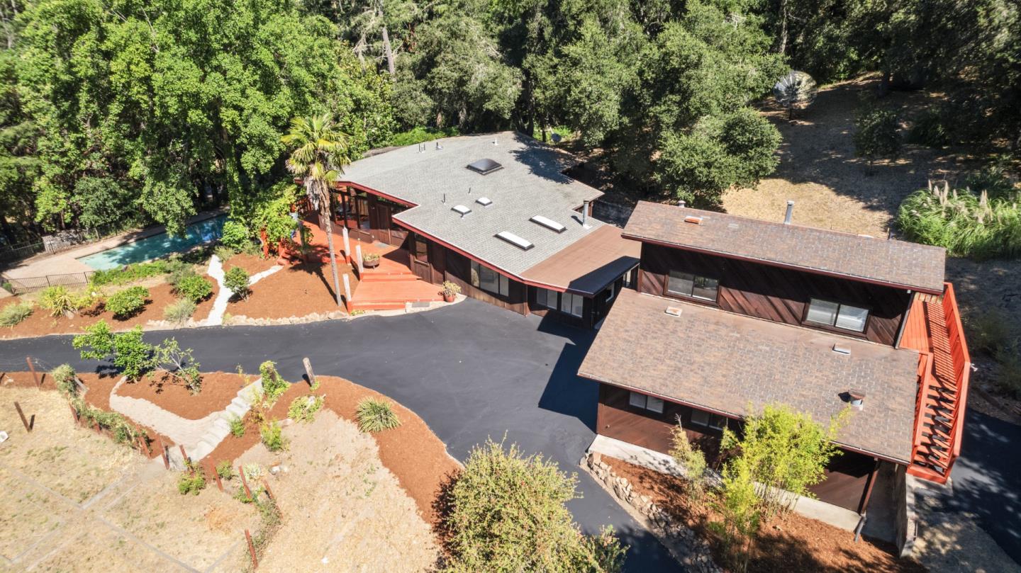 10845 Vineland Road Ben Lomond, CA 95005 - Photo 53 of 77 an aerial view of a house with a yard and a big yard