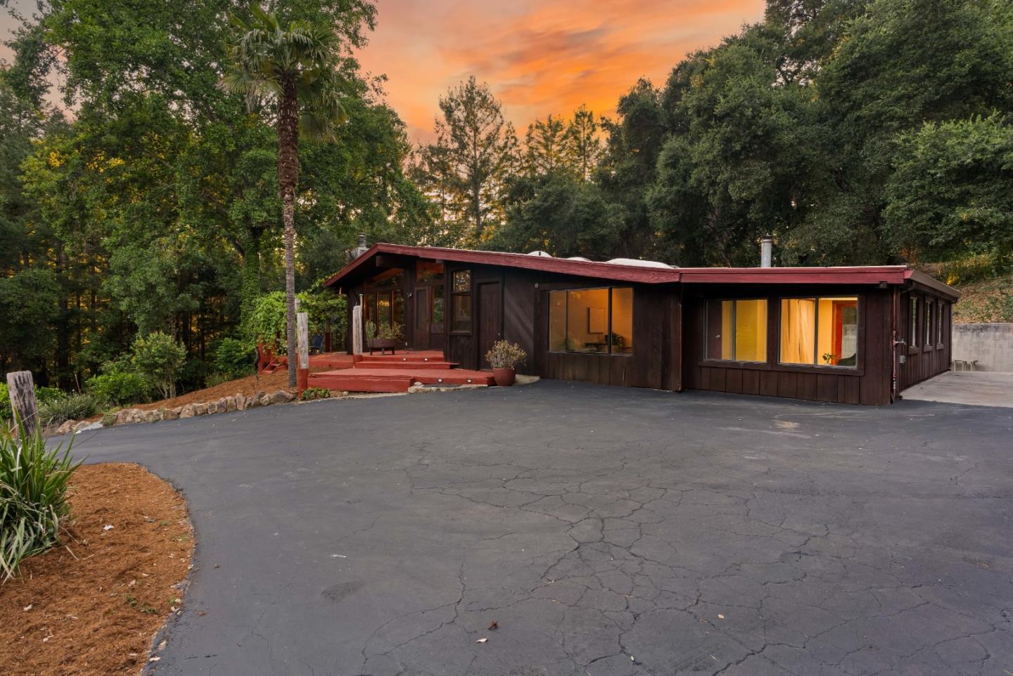 10845 Vineland Road Ben Lomond, CA 95005 - Photo 60 of 77 a view of backyard with large trees and wooden fence