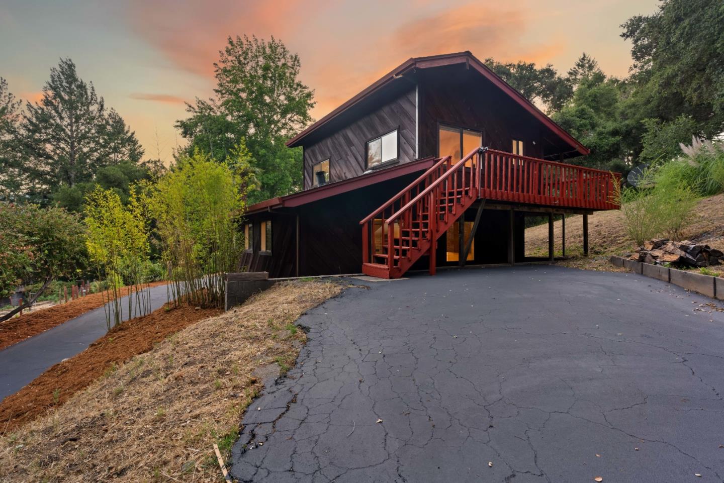 10845 Vineland Road Ben Lomond, CA 95005 - Photo 63 of 77 a front view of a house with a yard and garage