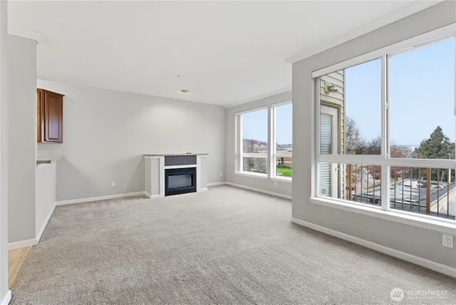 an empty room with windows