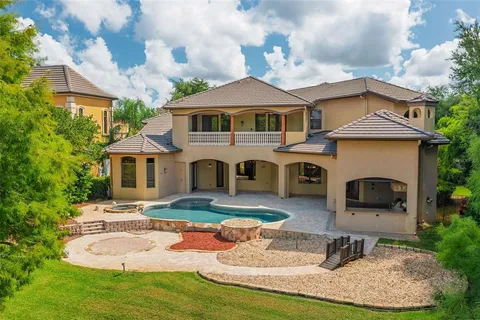 a front view of a house with entertaining space