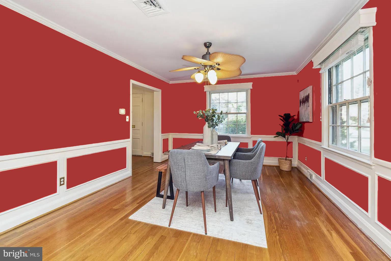 203 Churchwardens Road Baltimore, MD 21212 - Photo 12 of 48 Formal Dining with Chair Rail & Crown Molding