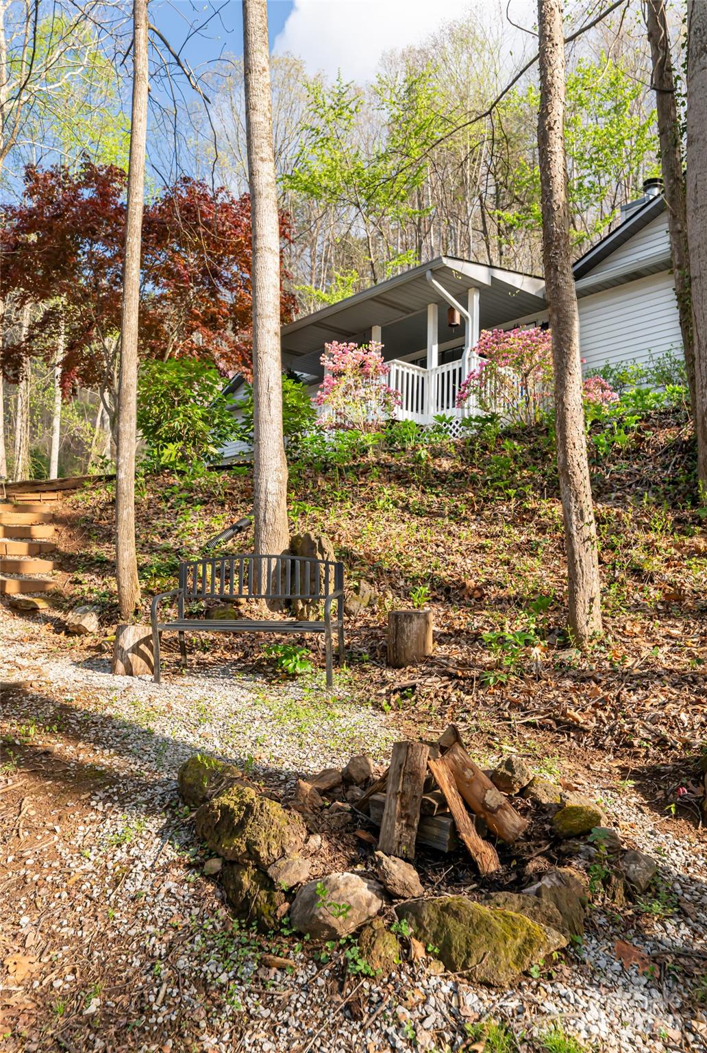 21 Mann Road Asheville, NC 28805 - Photo 32 of 36 a view of a house with backyard from a window