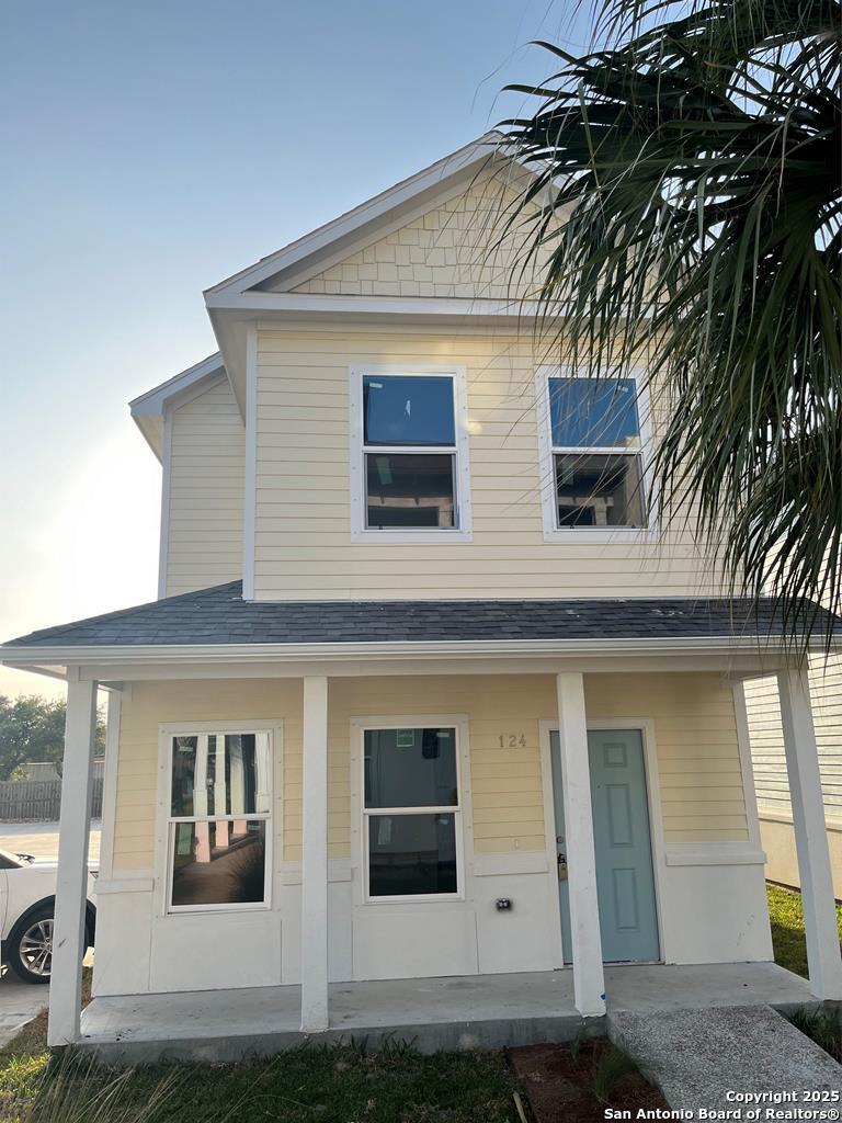 a front view of a house