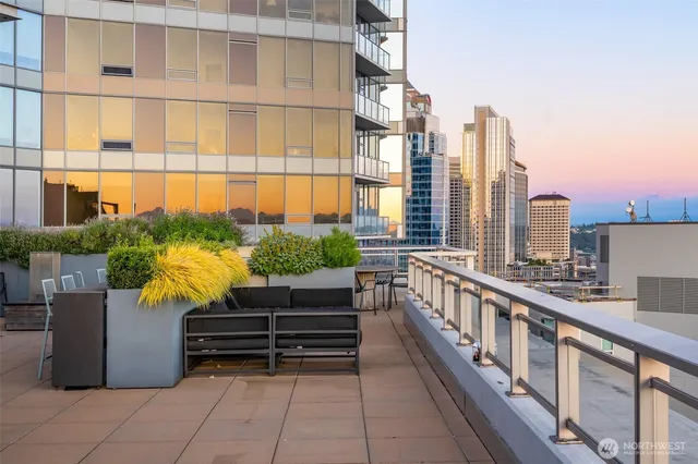 a view of balcony with chairs