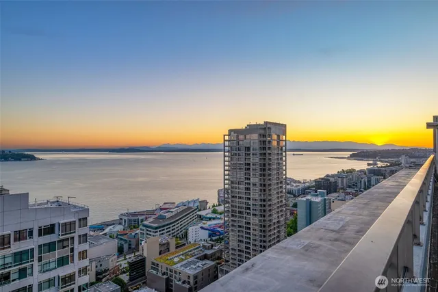a view of building with ocean view