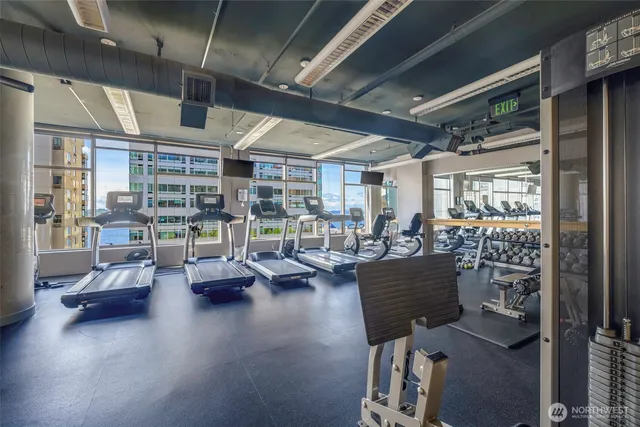 a living room with furniture