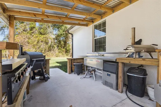 a view of a storage and utility room