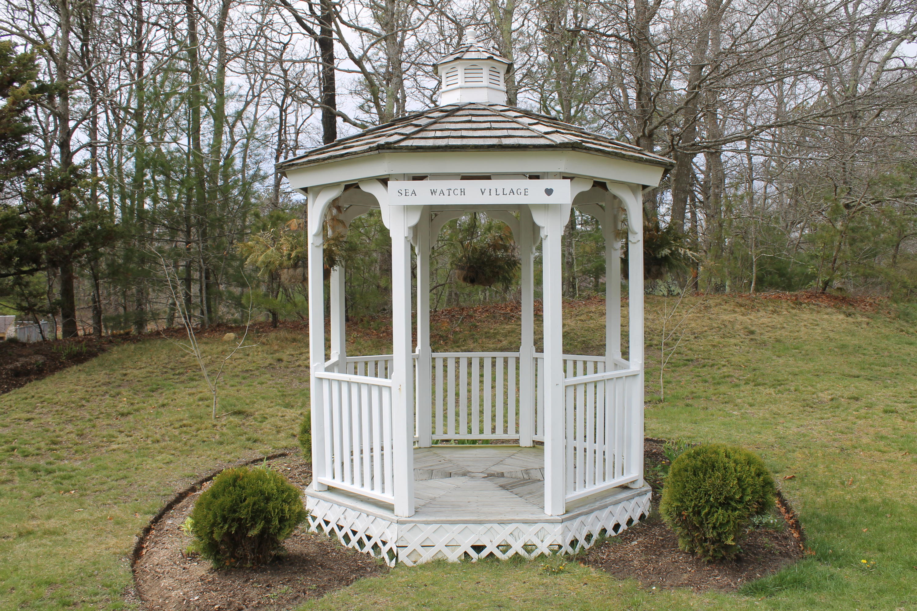26 Round House Road, Unit 26 Bourne, MA 02532 - Photo 24 of 25 a view of a house with a small yard plants and large tree