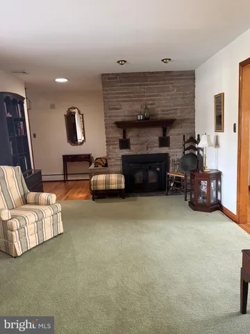 a living room with furniture