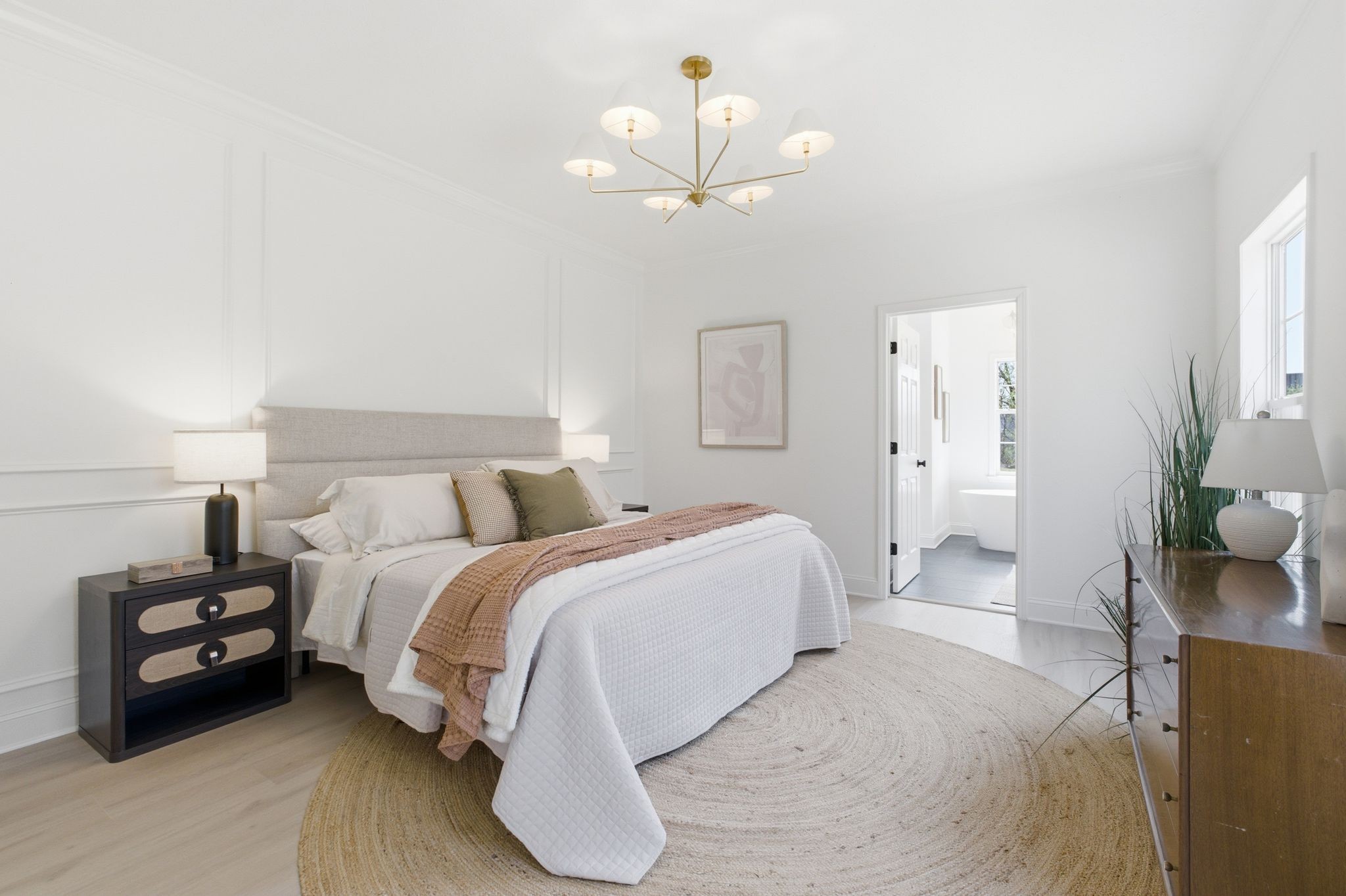 2113 Hanah Court Spring Hill, TN 37174 - Photo 14 of 36 a spacious bedroom with a bed and chandelier