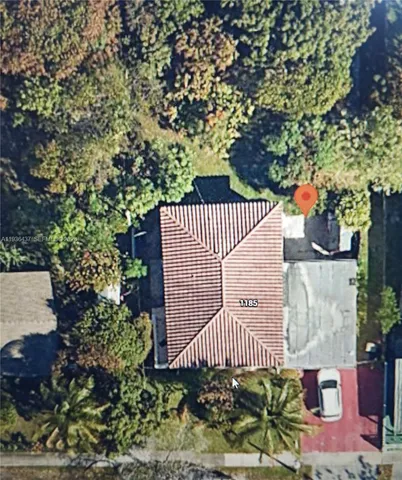 a view of a staircase with a tree