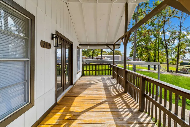 a view of kitchen with wooden floor