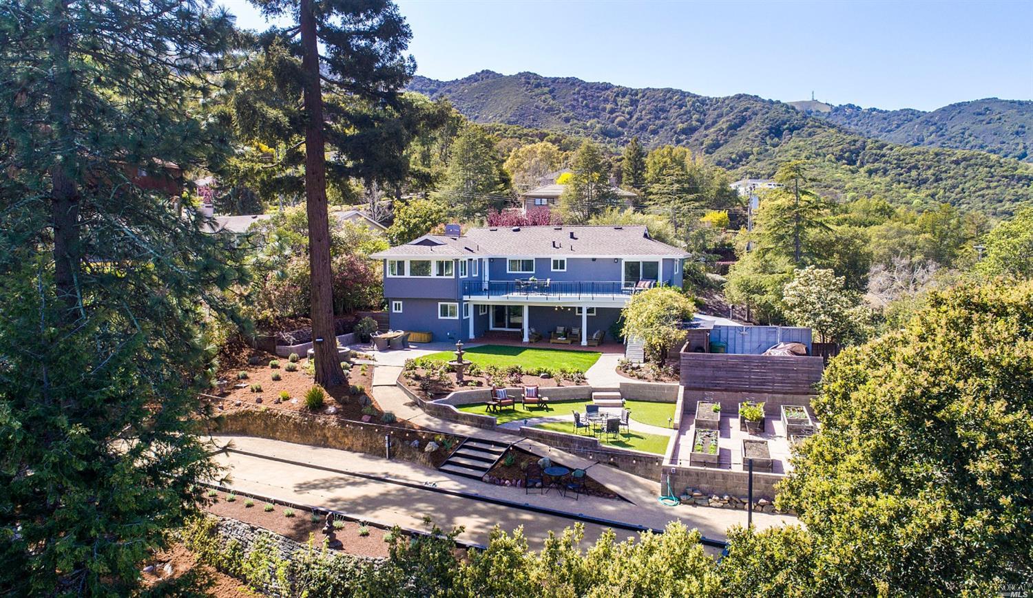a view of a chairs in a yard