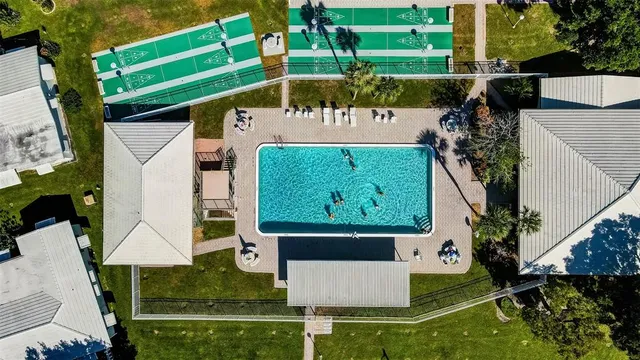 an aerial view of a house