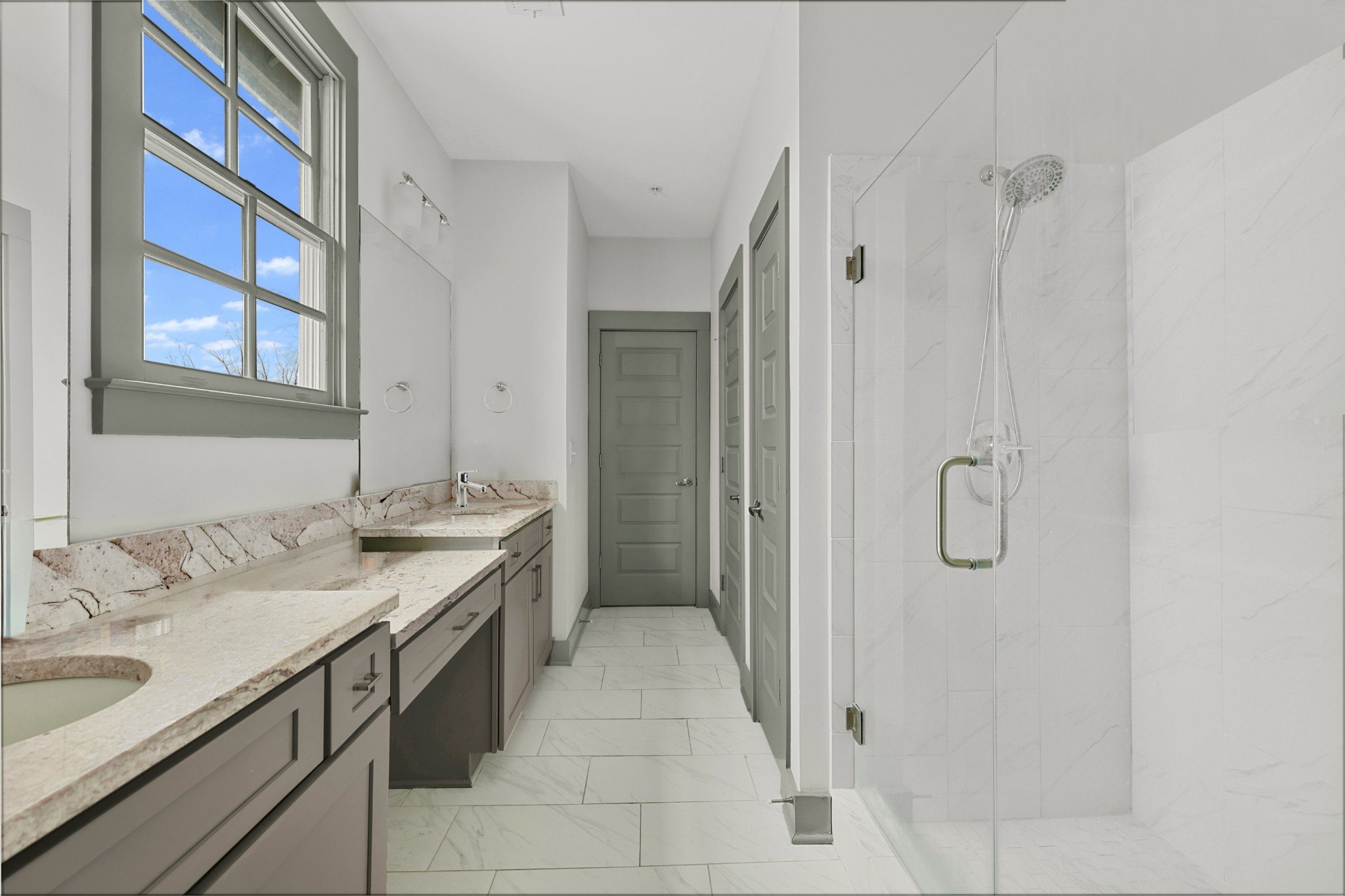 101 Cottage Lane Franklin, TN 37064 - Photo 14 of 20 a spacious bathroom with a granite countertop sink a mirror and shower