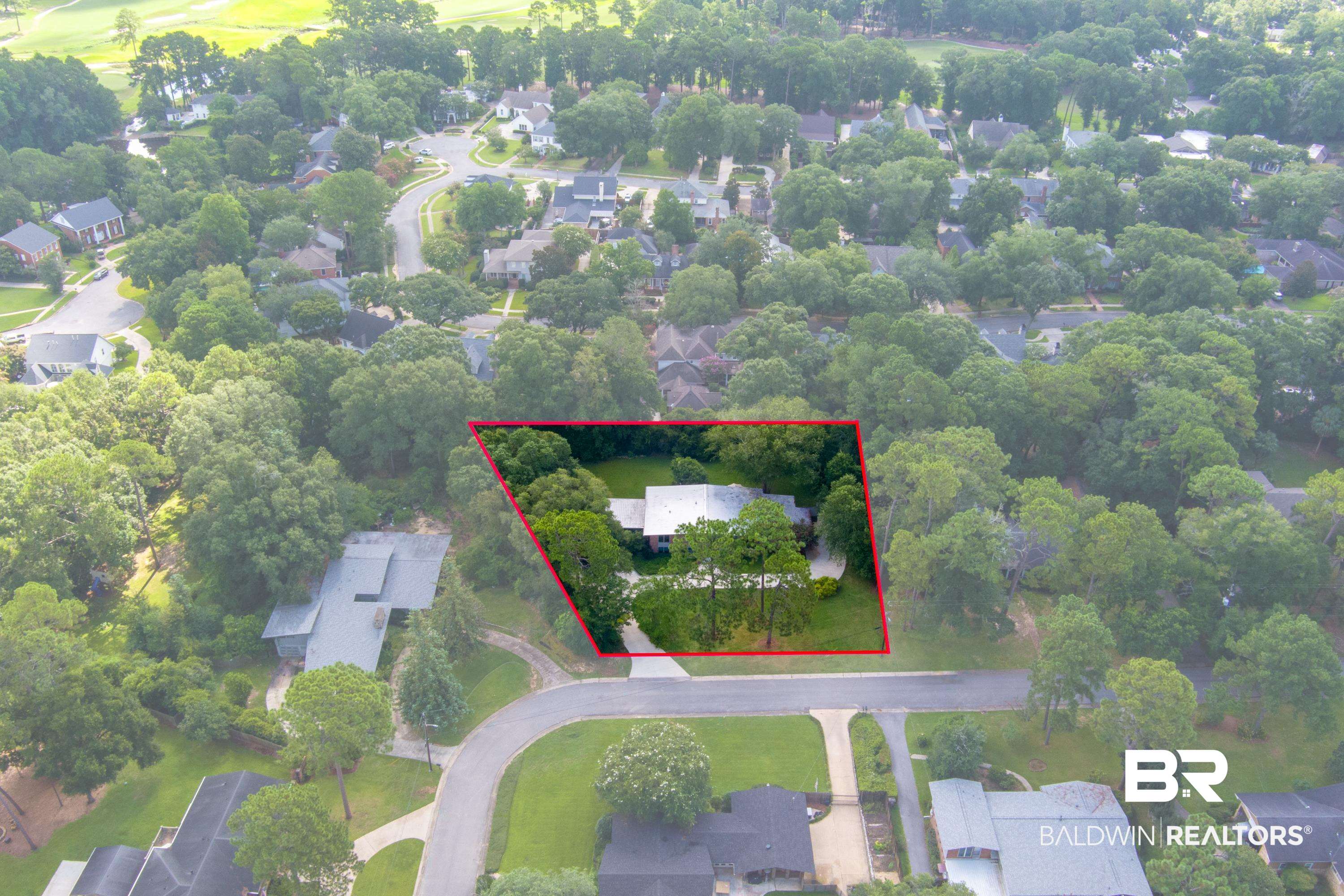 233 Suzanne Circle Mobile, AL 36608 - Photo 66 of 85 Aerial perspective of suburban area featuring a tree filled landscape