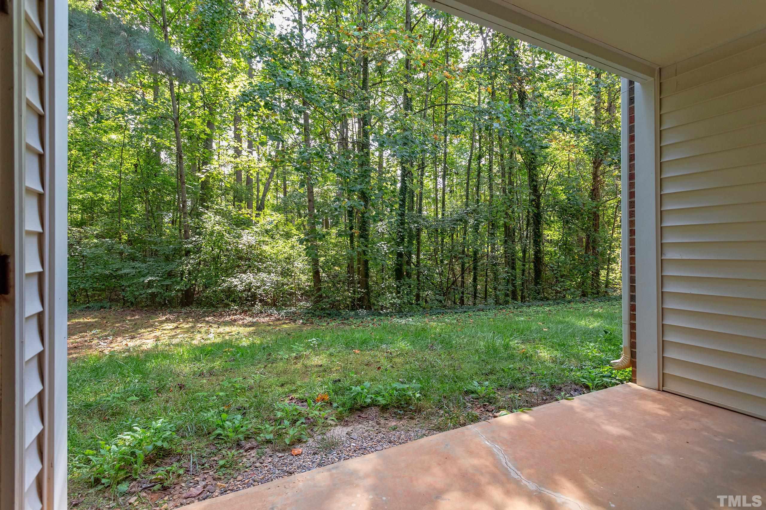 2801 Trailwood Pines Lane, Unit 102 Raleigh, NC 27603 - Photo 25 of 27 a view of a yard with a trees in the background