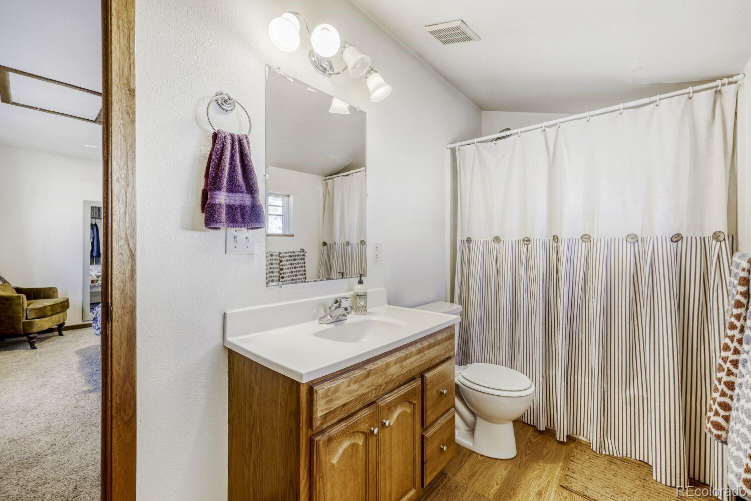111 7th Street Fort Lupton, CO 80621 - Photo 16 of 22 a bathroom with a sink a toilet and a mirror