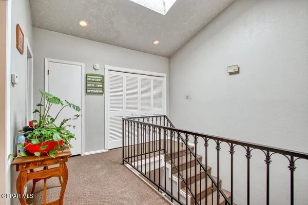 a view of a porch with furniture