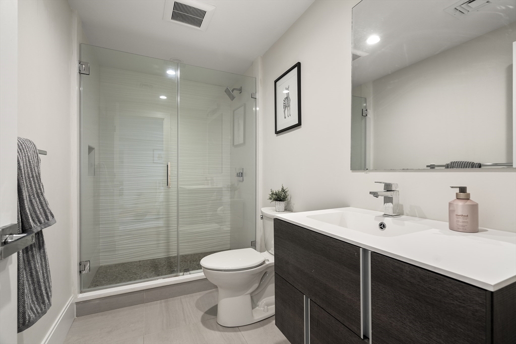 148 Kent Street, Unit 148 Brookline, MA 02446 - Photo 13 of 19 a bathroom with a sink toilet and shower