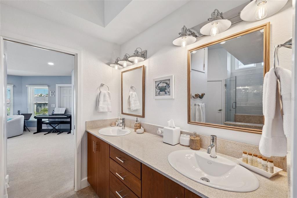 123 8th Street East Tierra Verde, FL 33715 - Photo 47 of 87 a bathroom with a double vanity sink mirror and double