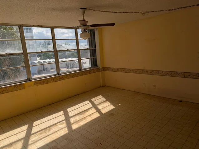 a window that has a clock on it