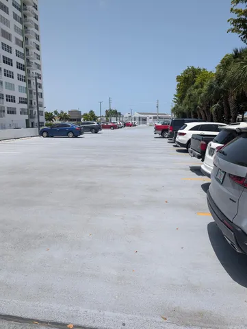 a view of terrace with seating space and city view