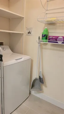 a utility room with a washer and dryer