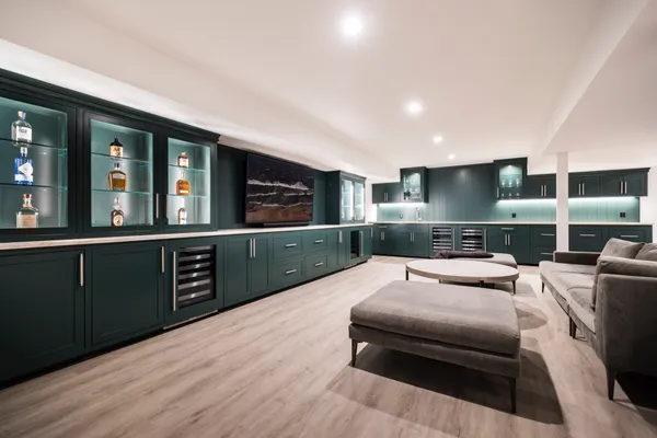 a living room with furniture