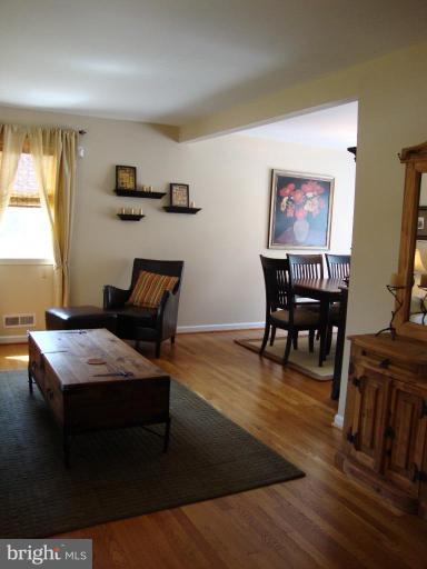 Awesome living room w/wood floors