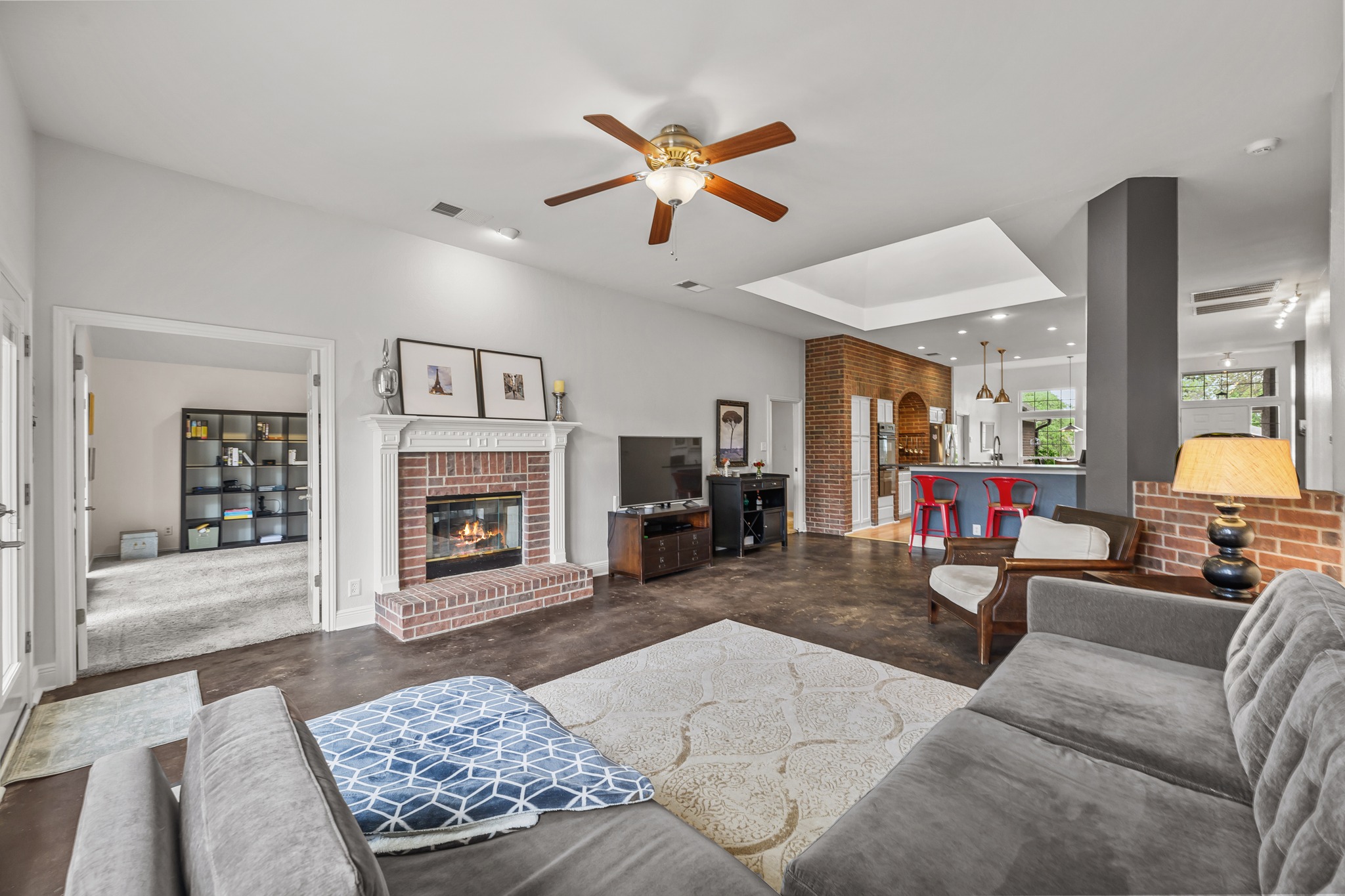 4801 Counts Cove Austin, TX 78749 - Photo 11 of 40 a living room with furniture and a fireplace