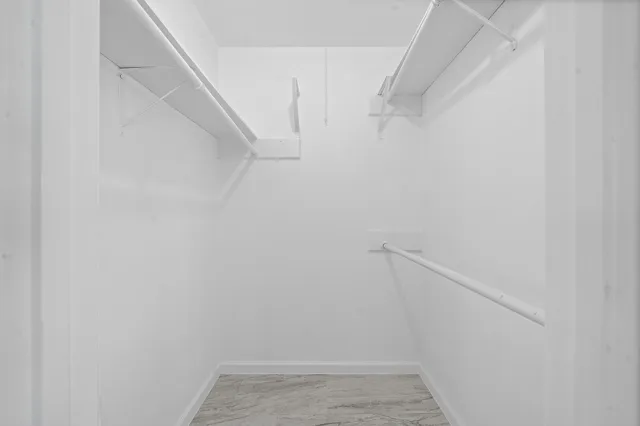 a view of small space with racks on the wall