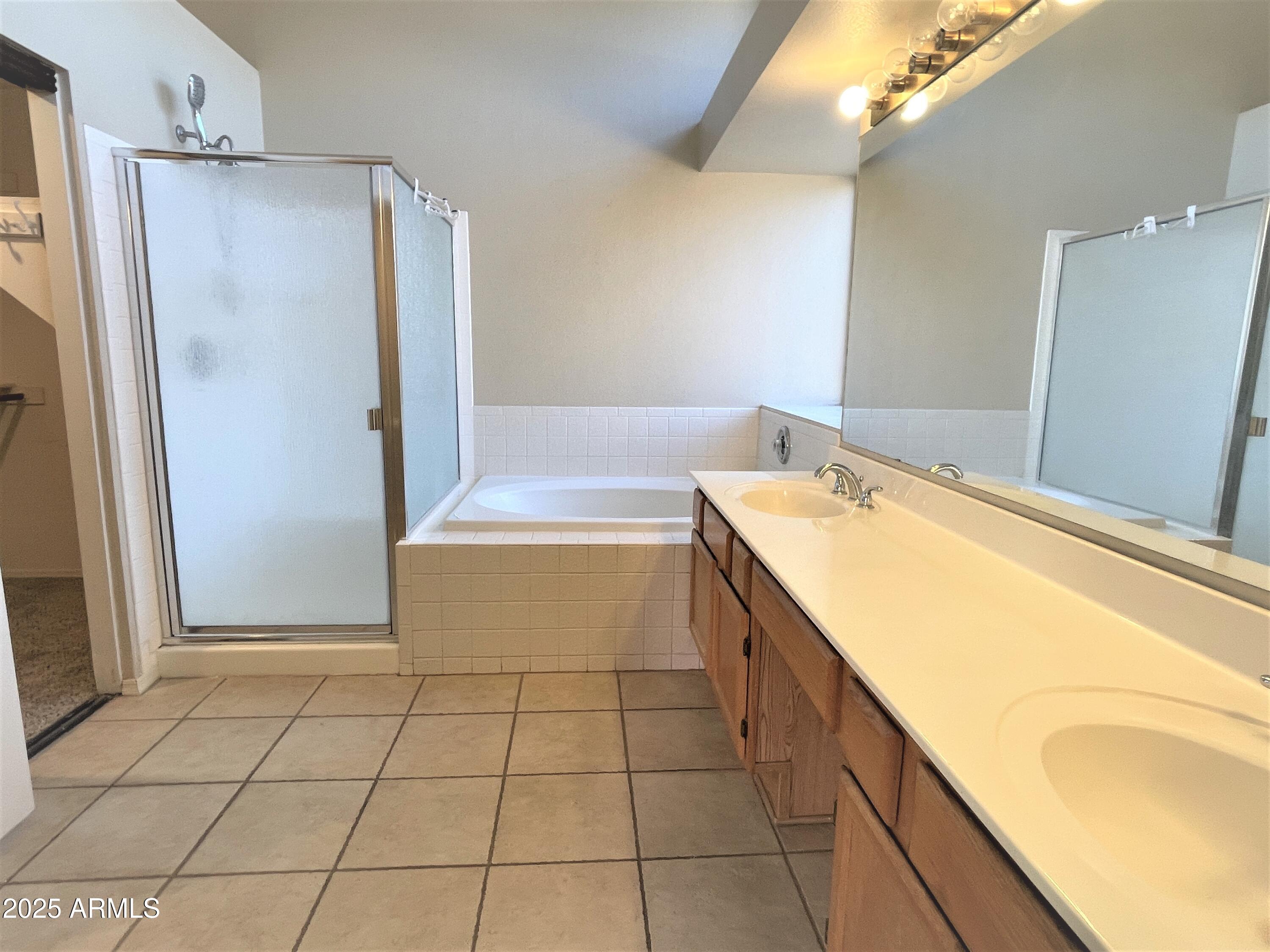 1310 North Longmore Street Chandler, AZ 85224 - Photo 18 of 32 a bathroom with a tub sink and shower