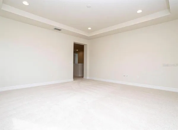 a view of a lake with a city