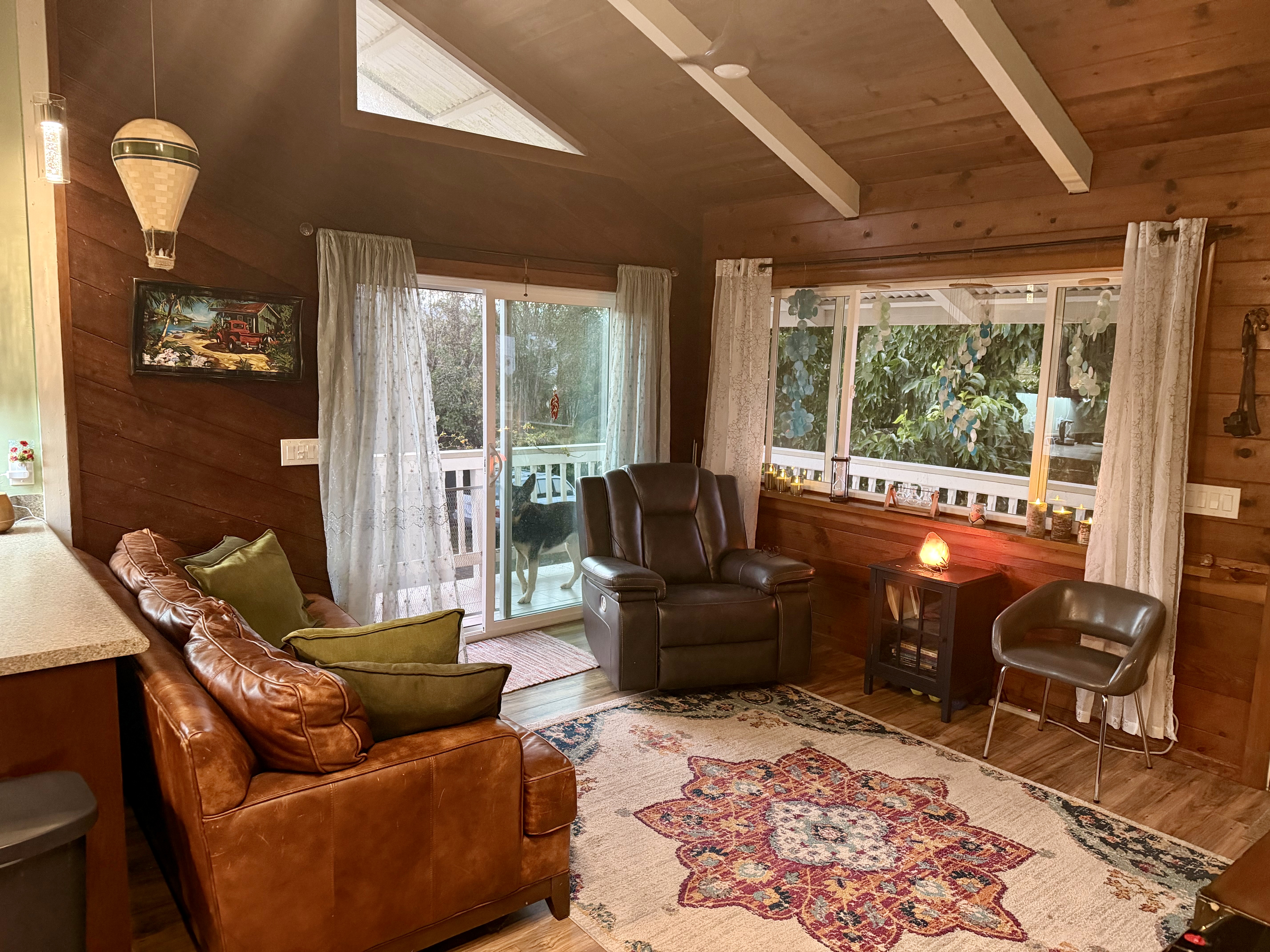 11-2485 Omeka Road Mountain View, HI 96771 - Photo 5 of 30 a living room with furniture ceiling fan and a rug