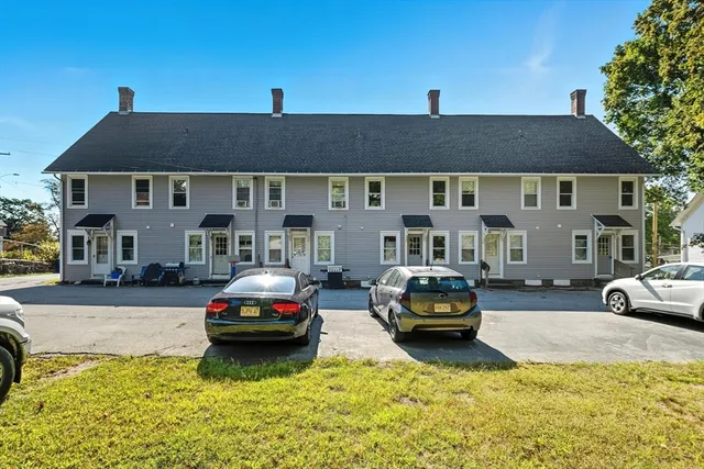 a car parked in front of a house