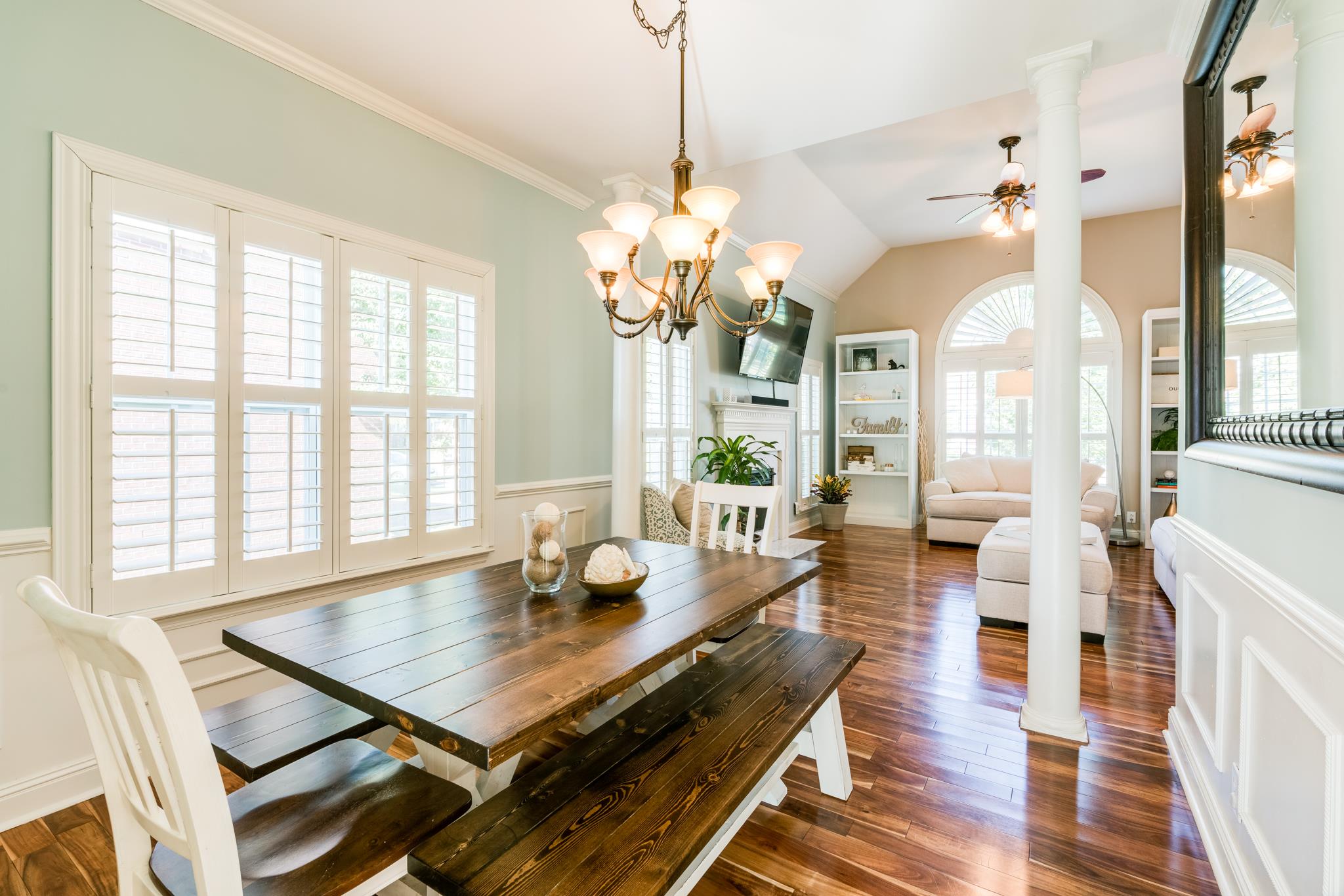 3126 Vera Valley Road Franklin, TN 37064 - Photo 9 of 30 a living room with furniture dining table and a chandelier
