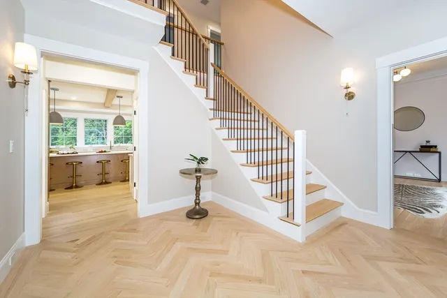 a view of an entryway with staircase