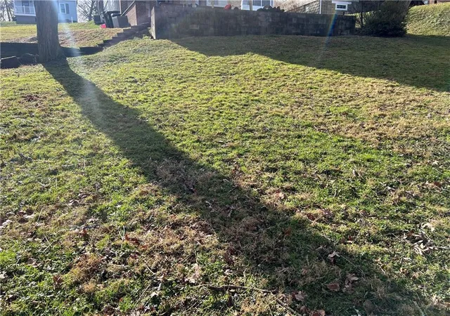 a view of a backyard of the house
