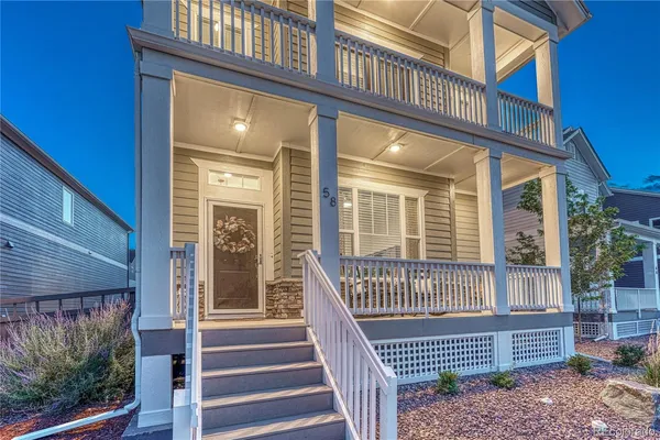 a view of a house with a porch