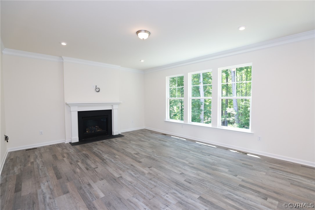 4113 Tosh Lane Chester, VA 23831 - Photo 16 of 47 an empty room with wooden floor and fireplace