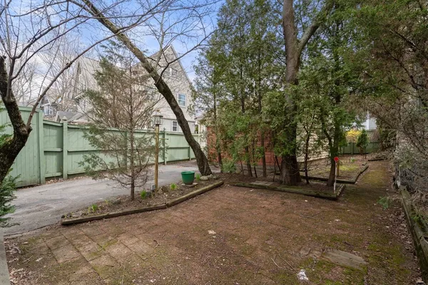 a view of backyard with green space